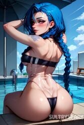 1female 1females 1girls 1woman ai_generated artist_name bikini blue_hair breasts character female flat_boobs flat_breasts flat_chest flat_chested futarush jinx_(league_of_legends) league_of_legends league_of_legends:_wild_rift long_hair patreon patreon_username pink_eyes pool poolside riot_games small_breasts sultryspark transparent transparent_clothing transparent_swimsuit twintails video_game video_games