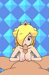 1boy 1girls animated blonde_hair blue_eyes breasts crown earring earrings fellatio female hair human light-skinned light-skinned_female light_body light_skin looking_at_viewer male mario_(series) minus8 nintendo nipples nude oral paizuri penis pov ppppu ppppu_(original) princess_rosalina straight tan tan_body tan_skin tan_skinned_male tanned tanned_male tanned_skin titjob tits