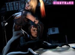 2girls 3d abs ass baseball_bat batman:_arkham_knight batman_(series) big_ass blonde_hair breasts brown_hair catwoman catwoman_(arkham) catwoman_(arkham_knight) clothes clothing costume dat_ass dc_comics dyed_hair feet female female_only gloves harley_quinn harley_quinn_(arkham) harley_quinn_(arkham_knight) large_ass large_breasts makeup mikeymack nipples selina_kyle source_filmmaker supervillainess yuri