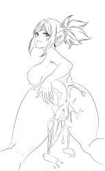 cerebella cum cum_in_pussy cum_inside female human looking_at_viewer looking_back looking_back_at_viewer nomus_hl nude nude_female sketch skullgirls video_games