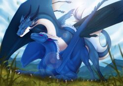 ass_up blue_body blue_scales claws clenched_teeth closed_eyes darkarlett dragon duo european_mythology female female_penetrated feral feral_on_feral feral_penetrated feral_penetrating feral_penetrating_feral fin hair hi_res horn intraspecies korvyn long_neck long_tail male male/female male_penetrating male_penetrating_female membrane_(anatomy) membranous_wings mythological_creature mythological_scalie mythology outside penetration scales scalie sex sharp_teeth sierrlen smile spikes tail tail_fin teeth western_dragon white_hair wings