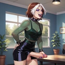 ai_generated big_dick big_penis candy_boi_commission dickgirl futa_only futanari goth goth_futa goth_girl marvel marvel_comics penis rogue_(evolution) rogue_(x-men) vinivini_art x-men_evolution