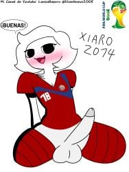 1girls 2014_fifa_world_cup uniform xiaro xiarorule youtuber_girl