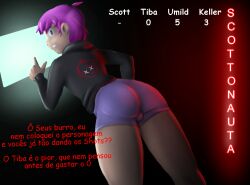 colored_hair femboy piercing pink_hair scottonauta under_view underpants underwear youtuber