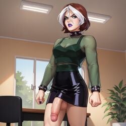 ai_generated big_dick big_penis candy_boi_commission dickgirl futa_only futanari goth goth_futa goth_girl marvel marvel_comics penis rogue_(evolution) rogue_(x-men) vinivini_art x-men_evolution