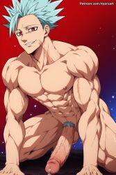 abs ai_generated balls ban_(nanatsu_no_taizai) bara biceps big_balls big_penis cum erection gay kyorzart looking_at_viewer male male_nipples male_only male_pubic_hair muscular_male nanatsu_no_taizai nipples nude pecs penis the_seven_deadly_sins