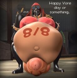 3d cock fempyro futa_only futanari huge_cock hyper hyper_cock large_penis middle_finger penis pyro sob4art source_filmmaker squatting stomach_noises team_fortress_2 tf2 valve vore vore_belly vore_day