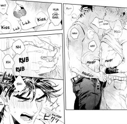 battle_tendency blush caesar_zeppeli gay imminent_orgasm jojo's_bizarre_adventure joseph_joestar kissing looking_pleasured male male/male male_only masturbation mutual_masturbation tongue tongue_kiss yaoi