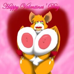 1:1 alythewolfcat anthro bat boa_(clothing) boa_only cookie dust:_an_elysian_tail ear_piercing ear_ring female fidget_(elysian_tail) food heart_sign hi_res holidays lineless mammal nimbat nipples nude piercing ring_piercing solo valentine's_day