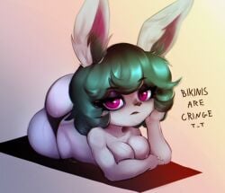 bunny bunny_ears bunny_girl green_hair lagomorph league_of_legends monster_girl rabbit_ears rabbit_girl shortstack tonzy vex_(league_of_legends) yordle