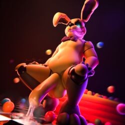 1:1 2024 3d_(artwork) absurd_res animatronic anthro balls big_penis blender_(artwork) bodily_fluids bow_tie cum digital_media_(artwork) ejaculation erection five_nights_at_freddy's genital_fluids genitals hi_res humanoid_genitalia humanoid_penis into_the_pit jizzyfox lagomorph large_tongue leporid looking_at_viewer machine male mammal nude penis rabbit robot robot_anthro scottgames smile solo spring_bonnie_(fnaf) tongue tongue_out yellow_body