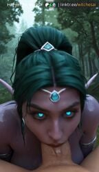1boy absurd_res ai ai_art ai_generated animated animated_image blizzard_entertainment blowjob blue_eyes breasts cum cum_in_mouth deepthroat deepthroat_no_hands elf elf_ears elf_female elf_girl fellatio female female glowing_eyes green_hair high_quality high_resolution highres interspecies jewelry lips long_hair looking_at_viewer nude on_side open_mouth oral oral_creampie oral_sex outdoors penis pointy_ears ponytail pov pubic_hair purple_skin solo_focus straight tagme testicles tyrande_whisperwind uncensored veins video video_game video_game_character video_game_franchise warcraft witches_ai world_of_warcraft