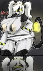 big_ass bikini clothed female huge_ass huge_breasts j_(murder_drones) kotarodayo1126 maid maid_uniform murder_drones robot robot_girl teasing