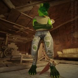 1:1 andromorph anthro bodily_fluids bone_tail canid canine canis claws cuntboy fallout feet fur genital_fluids green_body green_fur intersex lance_barrowpaw lance_the_lich lich male mammal microsoft paws peeing peeing_self post-apocalyptic raider raider_(fallout) skeletal_tail solo tail toe_claws toes undead urination urine watersports wetting wolf