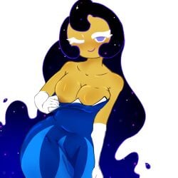 1:1 1girls 2024 areola_slip ass bangs big_ass big_breasts black_hair blue_dress blush blushing breasts cleavage collarbone cookie_run cookie_run_kingdom cookie_run_ovenbreak cosmic_hair dress exposed_breasts exposed_nipples exposed_shoulders exposed_torso galaxy_hair gloves hi_res leaning long_gloves long_hair looking_at_viewer moonlight_cookie multicolored_hair nipple_bulge nipple_slip nipples no_bra one_breast_out one_eye_closed pulling_clothing pulling_down_dress purple_eyes purple_hair revealing_breasts shaded showing_breasts smile smiling_at_viewer smug standing teasing very_long_hair wavy_hair white_background wink winking_at_viewer