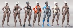 1girls 3d absurd_res african african_female ass ass_focus black_hair blender blender_(software) blender_eevee dark-skinned_female dzooworks female female_focus futanari gilf grey_hair highres muscular_female overwatch overwatch_2 partially_clothed sojourn_(overwatch) standing thick_ass thick_thighs video_games vivian_chase