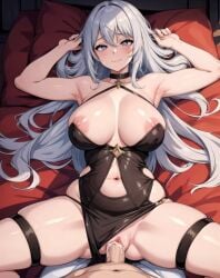 ai_generated ass ass_focus big_ass big_breasts big_butt big_thighs bronya_zaychik dijiai focus from_front_position front_view honkai:_star_rail hourglass_figure looking_at_viewer missionary missionary_position nsfw penis penis_in_pussy round_ass round_butt sex spread_legs thick thick_ass thick_butt thick_legs thick_thighs thighs vaginal_penetration wide_hips