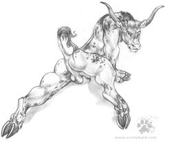 blotch bovine cattle furry furry_only male male_only mammal minotaur solo tagme