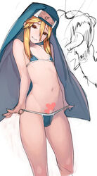 1boy androgynous arc_system_works balls_in_panties bikini bikini_pull blonde_hair blush bridget bridget_(guilty_gear) brown_eyes canon_crossdressing censored crossdressing cute digital_drawing_(artwork) digital_media_(artwork) femboy feminine feminine_male feminization girly_boy guilty_gear habit head_tilt heart heart_censor hi_res little_penis long_hair male male_focus male_nun male_only mars_symbol micro_bikini navel npa_(sirokurokuma) nun nun's_habit payot penis penis_in_panties penis_slip roger sissy solo sweatdrop swimsuit trap video_games