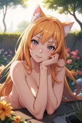 ai_generated beautiful cat_ears cat_girl cat_tail catgirl pussy scenery sex tail