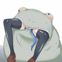 blue_hair derp frog knee_socks shoes vore