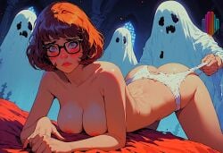 ai_generated ass breasts ghost glasses nipples ready_for_sex scooby-doo torn_panties velma_dinkley