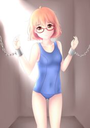 artist_request beyond_the_boundary bondage cuffs female kuriyama_mirai kyoukai_no_kanata swimsuit