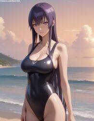 1girls 2d ai_generated ass athletic athletic_female bare_shoulders beach belly big_breasts curvy curvy_figure cute cute_face detailed eyelashes eyeshadow female female_only fit fit_female focus high_quality highschool_of_the_dead huge_breasts large_breasts legs light-skinned_female light_skin lips lipstick long_hair looking_at_viewer makeup mascara midriff nero100 one-piece_swimsuit outdoors outside pale-skinned_female pale_skin posing purple_hair saeko_busujima sagging_breasts seductive seductive_look stable_diffusion swimsuit tagme thighs thin_thighs