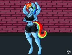 big_breasts breasts cleavage female huge_breasts mad_n_evil my_little_pony rainbow_dash_(mlp) tagme thick_thighs wide_hips