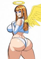 1girls angel angel_wings bubble_butt medium_ass oc original_character solo ssktch