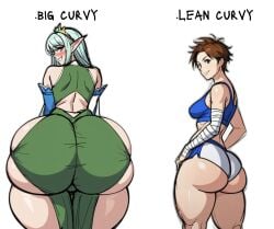 2girls ai_generated ass ass_focus big_ass bubble_butt curvy_hips elf fat_ass gigantic_ass group huge_ass lined_up lineup medium_ass oc original_character pick_your_poison round_butt side_by_side ssktch wrestler