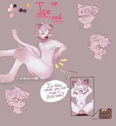 after_sex anal anal_sex anthro ass chibi cum cum_on_ass english_text expressions eyewear feline fur furry furry_only gay glasses hair hi_res high_resolution highres icetf male mammal model_sheet no_humans nude orange_eyes penetration pink_nose plain_background sex text topless