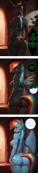 ai_generated anthro ass bookoflustfan changeling changeling_(mlp) civitai colored_skin cyan_body cyan_skin female female_focus female_only friendship_is_magic furry furry_female mane_six_(mlp) mlp_g4 my_little_pony my_little_pony_friendship_is_magic naked naked_female nude nude_female pegasus rainbow_dash_(mlp) shapeshift shapeshifter shapeshifting speech_bubble tagme transformation transformation_sequence wings