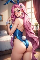 1girls ai_generated ass ass ass_focus bed bedroom big_ass blue_eyes blush breasts bunny_costume bunny_ears bunny_girl bunny_tail bunnysuit day daytime earrings female female_only highres horny horny_female indoors league_of_legends league_of_legends:_wild_rift light-skinned_female light_skin long_hair looking_at_viewer looking_back naughty_face nice_ass nose_blush pink_hair riot_games seductive seductive_pose seraphine_(league_of_legends) shomiai smile solo solo_female solo_focus stable_diffusion standing star_(symbol) tagme tagme_(artist) tagme_(character)