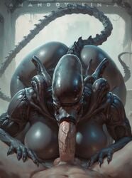 alien_(franchise) alien_girl amandovakin anthro big_ass big_breasts blowjob monster_girl sci-fi xenomorph