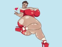 bottom_dad bottom_daddy bubble_ass bubble_butt busty_boy daddy david_harbour drag_queen fag_daddy faggot_daddy feminine_dad heels high_heels huge_ass huge_breasts huge_butt huge_thighs jim_hopper kittyx3meow male male_only male_with_breasts man_boobs platform_heels plump_ass santa_costume santa_hat