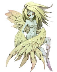 1girls avian breasts feet female female_only harpy monster monster_girl nipples nude pone solo wings