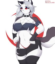 1girls 2022 anthro clothing female female_anthro female_only furry furry_female furry_only hellhound helluva_boss loona_(helluva_boss) remilust tagme