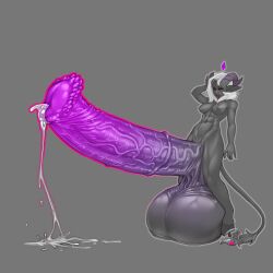 1futa 2023 balls_bigger_than_torso black_sclera breasts clariarikari draenei erection futanari growth hooves horns horsecock horsecock_futa horsecock_on_humanoid hyper_balls hyper_penis kaelpus leaking_precum monochrome nipples original_character penis_bigger_than_body potion_bottle purple_eyes roleplay_character solo_futa tail toned_futa warcraft white_hair world_of_warcraft