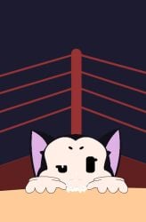 :3 black_fur blowjob brawl_stars cat_ears cum cum_in_mouth cum_inside cum_on_arm cum_on_face cum_on_self cum_on_tongue feline kit_(brawl_stars) sexycho smile white_face