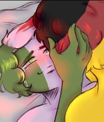 bed countryhumans gay germany_(countryhumans) implied_sex italy_(countryhumans) nude tears