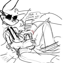 abberdoodle furry furry_only husk_(hazbin_hotel) male sketch