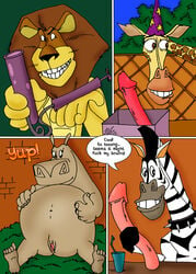 alakay_alex comic dreamworks furry furry_only gloria_the_hippopotamus madagascar_(series) marty_the_zebra melman_mankiewicz_iii tagme