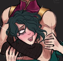 ahe_gao choking headlock khada_jhin lukai_hwei male_only muscular_arms