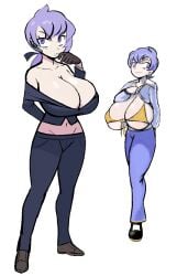 alternate_breast_size anabel_(pokemon) big_breasts female female_only golden_bikini hyper_breasts pokemon undressing