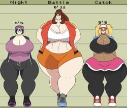 1futa 2girls battle_(igph) bulge clothed clothing enormous_breasts female fully_clothed futanari height_chart height_difference huge_breasts igphhangout night_(igph) oversized_breasts pokemon tagme thick_thighs trainer_catch_(igph)