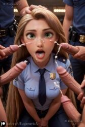 ai_generated belly covered_nipples curvy cute disney disney_princess eugenericai female_focus female_only hi_res high_quality hips looking_down makeup mostly_nude naked patreon_username petite rapunzel seductive_look solo standing tangled