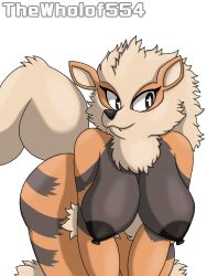 anthro arcanine big_breasts female female_only furry furry_female generation_1_pokemon looking_at_viewer pokemon pokemon_(species) thewholof554