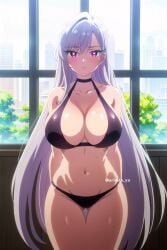 100_kanojo ai_generated arisato_yu big_breasts bikini blush eiai_nano kimi_no_koto_ga_dai_dai_dai_dai_daisuki_na_100-nin_no_kanojo light-skinned_female light_skin long_hair looking_at_viewer the_100_girlfriends_who_really_really_really_really_really_love_you