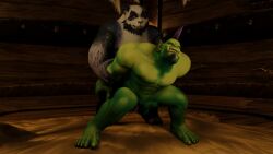 male/male orc_(warcraft) pandaren pandaren_male sex warcraft world_of_warcraft